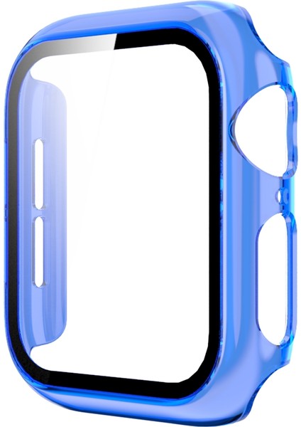 Apple Watch Serisi 6 & Se & 5 & 4 44 mm. Yarı Saydam Pc+Temperli Cam Saat Kılıfı (Yurt Dışından)