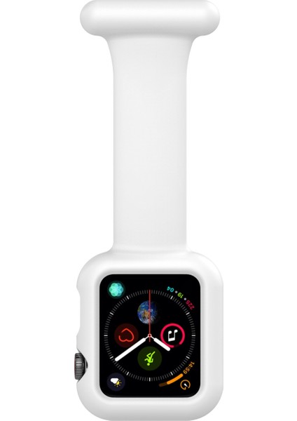 Silikon Hemşire Broş Watch Band Kılıf Apple Watch S 7 45 mm. / 6&se&5&4 44 mm. / 3&2&1 42 mm. (Yurt Dışından)