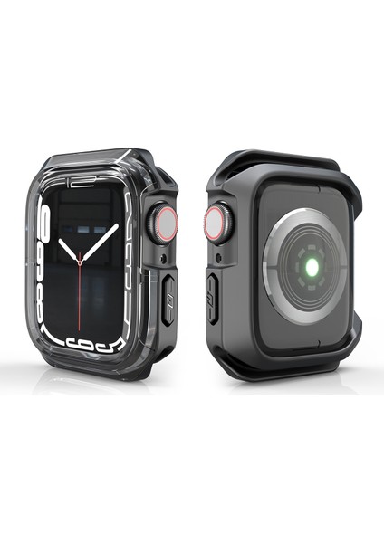 Apple Watch S İçin Şeffaf 2 Renk Zırh Kılıf 7 41 mm. (Yurt Dışından) modelleri