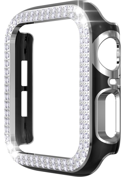 Apple Watch Serisi 6 & Se & 5 & 4 44 mm. Çift Sıralı Mas 2 Renkli Ektrokaplatma Pc Saat Kılıfı (Yurt Dışından)