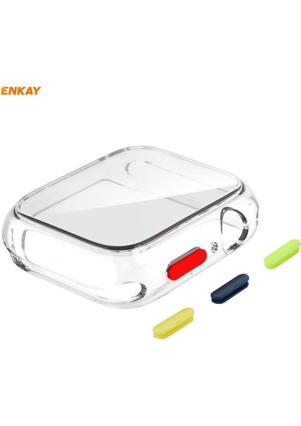 Hat-Prens Tam Kapsama Tpu Kılıfı + Temperli Cam Koruyucu Apple Watch Serisi İçin 6/5/4 / Se 40 mm. (Yurt Dışından)
