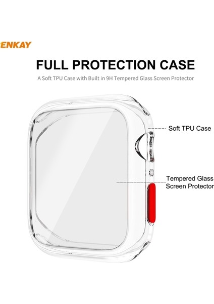 Hat-Prens Tam Kapsama Tpu Kılıfı + Temperli Cam Koruyucu Apple Watch Serisi İçin 6/5/4 / Se 40 mm. (Yurt Dışından) modelleri
