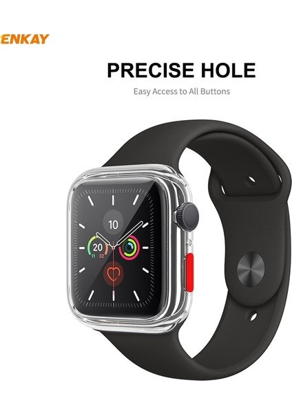 Hat-Prens Tam Kapsama Tpu Kılıfı + Temperli Cam Koruyucu Apple Watch Serisi İçin 6/5/4 / Se 40 mm. (Yurt Dışından) fırsatları