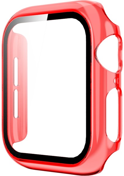 Apple Watch Serisi 6 & Se & 5 & 4 44 mm. Yarı Saydam Pc+Temperli Cam Saat Kılıfı (Yurt Dışından)