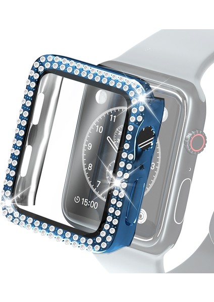 Galvanik Pc Çift Satırlar Mas Koruyucu Kılıf ile Temperli Cam Filmi ile Apple Watch Serisi 3 & 2 & 1 38 mm. (Yurt Dışından)