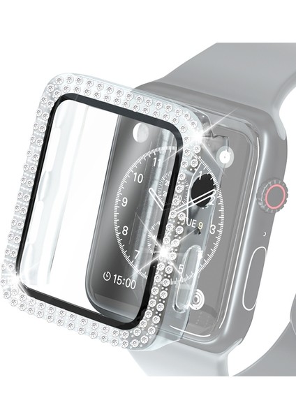 Galvanik Pc Çift Satırlar Mas Koruyucu Kılıf ile Temperli Cam Filmi ile Apple Watch Serisi 3 & 2 & 1 38 mm. (Yurt Dışından)