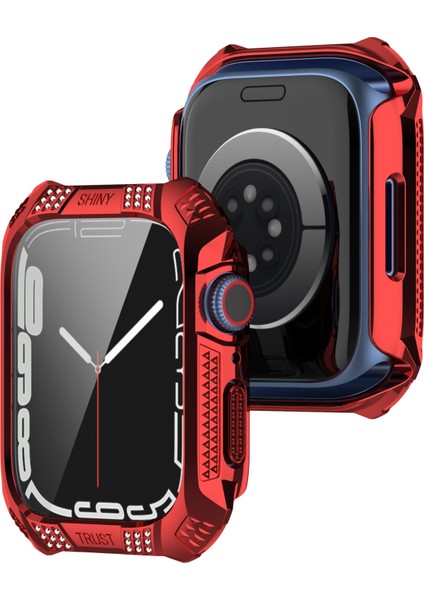 Rhombus Kemer Matkap + Temperli Film Bütünleşik Vaka Apple Watch S 7 41 mm. (Yurt Dışından) fiyatları