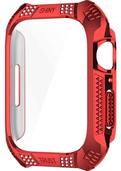 Rhombus Kemer Matkap + Temperli Film Bütünleşik Vaka Apple Watch S 7 41 mm. (Yurt Dışından) modelleri