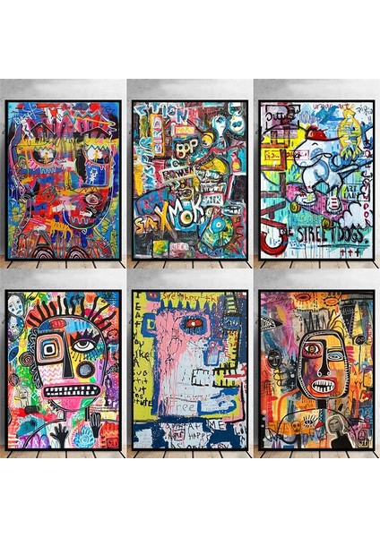 6 Lı Mdf Sokak Graffiti Sanat Soyut Poster