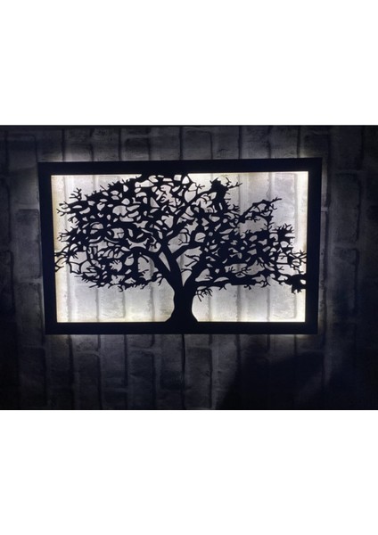 Ağaç LED Işıklı Ahşap Tablo
