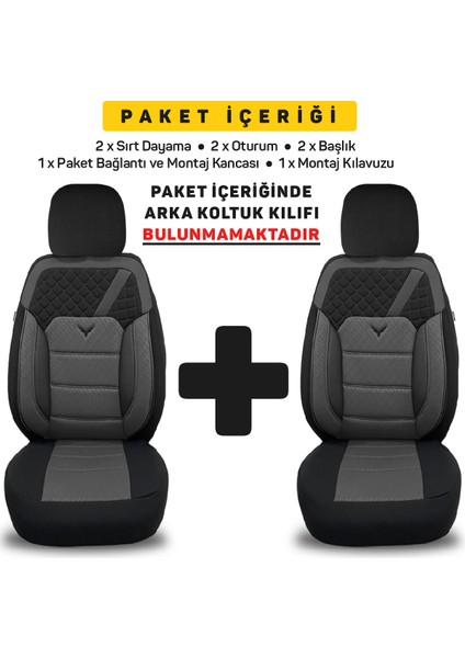 Bmw 1er E87 2004-2011 Uyumlu 1+1 Gri Koltuk Kılıfı