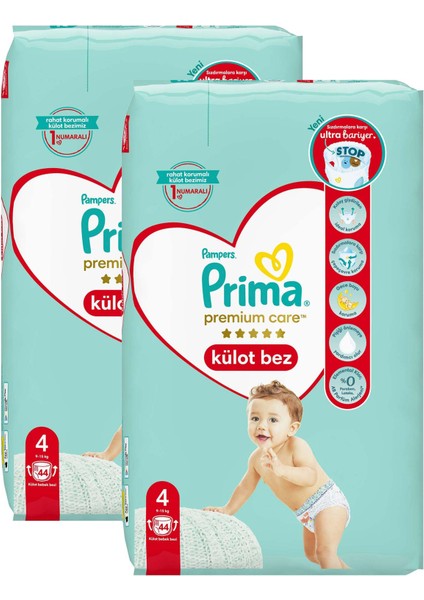 Premium Care Külot Bebek Bezi 4 Beden Maxi İkiz Paket 44 Adet *2 Ad