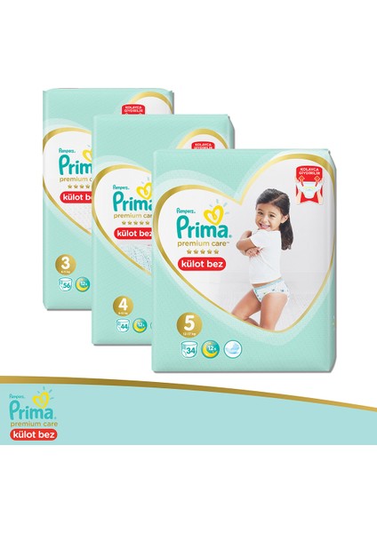 Premium Care Külot Bebek Bezi 5 Beden Junior İkiz Paket 34 Adet *2 Ad