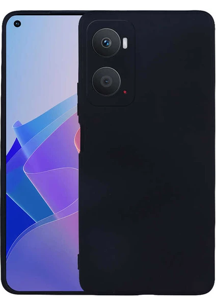 Tekno Grup Oppo A96 4g Kılıf Kamera Korumalı Mat Premium Silikon Kılıf Siyah + Cam Ekran Koruyucu