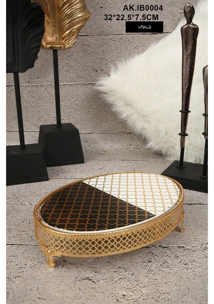 Dama Desenli Seramik Sunumluk AK.IB0004