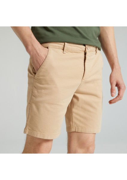 Erkek Bej Slım Fıt Bermuda Şort BC25800T.2TK fırsatları