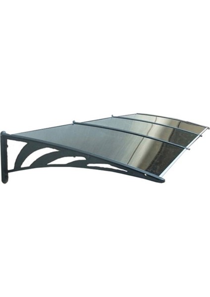 Tf Standart 1.10 Kapı Üstü Pratik Sundurma 100 x 100 cm Ant. Gri Ayak 3mm Pmma Levha