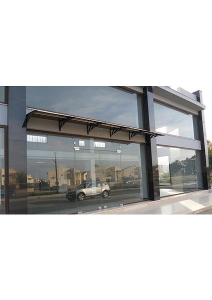 Tf Standart 1.10 Kapı Üstü Pratik Sundurma 100 x 100 cm Ant. Gri Ayak 3mm Pmma Levha