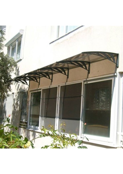 Tf Standart 1.10 Kapı Üstü Pratik Sundurma 100 x 100 cm Ant. Gri Ayak 3mm Pmma Levha
