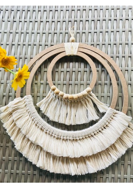 Wall Art Makrome ve Boncuklu Ayna Duvar Dekorasyon Ürünü 2’li Set fiyatları