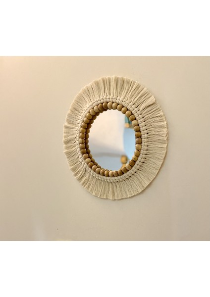 Wall Art Makrome ve Boncuklu Ayna Duvar Dekorasyon Ürünü 3’lü Set indirimleri