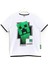 Erkek Çocuk Minecraft Creeper 3D Baskılı T-Shirt Beyaz 1