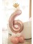 6 Yaş Rose Gold Rakam Balon Altın Kral Taçlı Balon Seti 1