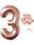 3 Yaş Rose Gold Rakam Balon Konfetili Balon Seti 1