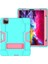 For iPad Pro 12.9 2021 / 2020 / 2019 Silicone + Pc Case (Mint Green + Rose Red) (Yurt Dışından) 2