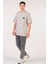 Unisex (Erkek -Kadın) Oversize ( Bol-Salaş ) T-Shirt Renk Gri Sevimli Kuru Kafa 3