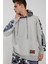 Kamuflaj Parçalı Hoodie Gri 1