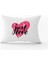 Beyaz Pembe Modern Just Love Yazılı Dijital Baskı Kırlent Yastık Kılıfı - CGH436-3550 Çift Tarafı Baskılı 1