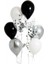 Siyah Beyaz Gümüş Konfetili Balon Seti 1
