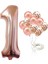 1 Yaş Rose Gold Rakam Balon Konfetili Balon Seti 1