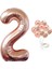 2 Yaş Rose Gold Rakam Balon Konfetili Balon Seti 1
