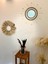 Wall Art Rafya ve Boncuklu Ayna Duvar Dekorasyon Ürünü 2’li Siyah Set 1