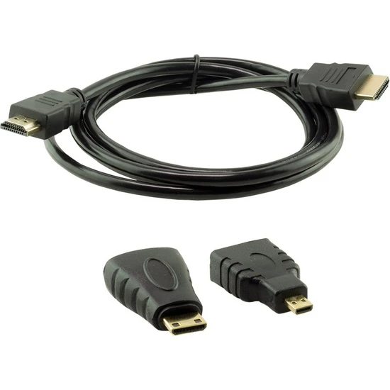 Bisıfır 3 In1 HDMI Kablo 1.5 mt HDMI To Mini HDMI - Micro HDMI