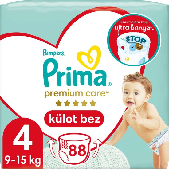 Prima Premium Care Külot Bebek Bezi 4 Beden 88 Adet Maxi Süper Fırsat Paketi