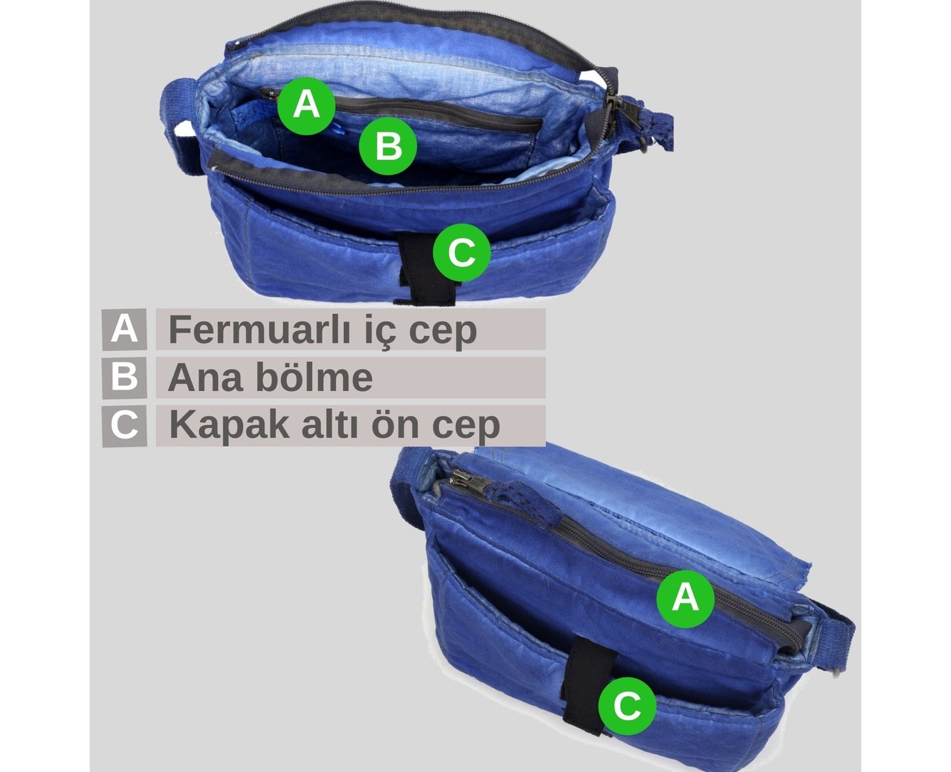 Old Cotton Cargo 7136 Küçük Omuz Çantası Kanvas Bag Okul Tablet Çantası görsel 8