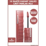 Maybelline New York Super Stay Vinyl Ink Uzun Süre Kalıcı Şeftali Tonlu Likit Parlak Ruj 35 Cheeky