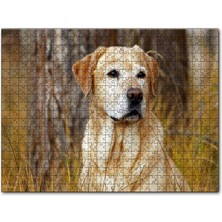 Cakapuzzle Kuru Otların Arasındaki Labrador 120 Parça Puzzle Yapboz Mdf (Ahşap)