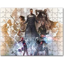 Cakapuzzle Adalet Birliği Süper Kahraman Karakterleri 120 Parça Puzzle Yapboz Mdf (Ahşap)