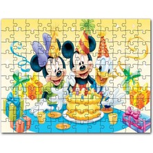 Cakapuzzle Mickey Mouse ve Arkadaşları Doğum Günü 120 Parça Puzzle Yapboz Mdf (Ahşap)