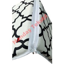 Mandaş 6 Adet Mandaş Midi Sandalye Minderi, Bahçe Sandalye Minderi-Damask Siyah