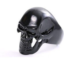 Chavin Siyah Büyük Skull Kurufafa Erkek Yüzük DF94