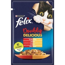 Felix Sığır Etli ve Kanatlı Yaş Kedi Maması 26 Adet x 85 Gr. (Yeni Paket) Lunashp