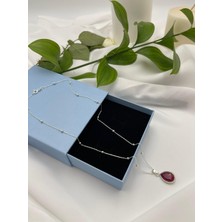 Ansar Jewellery Yakut Taşlı Gümüş Kolye