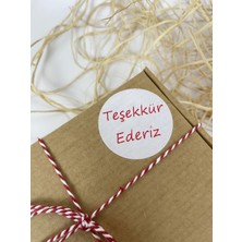 Butik Sosyetik Teşekkür Ederiz 50 mm Beyaz Yuvarlak Sticker Etiket 100 Adet