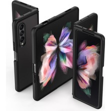 Zunhai Samsung Galaxy Z Fold3 5g Buzlu Siyah Için Tpu + Pc Telefon Kılıfı (Yurt Dışından)