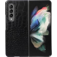 Zunhai Samsung Galaxy Z Fold3 5g Siyah Için Orijinal Deri Kılıf (Yurt Dışından)